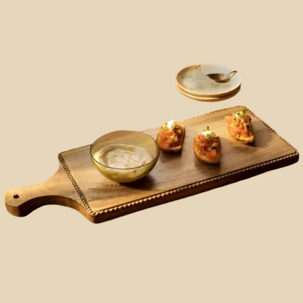 Handcrafted natural marble platter by AK Marble